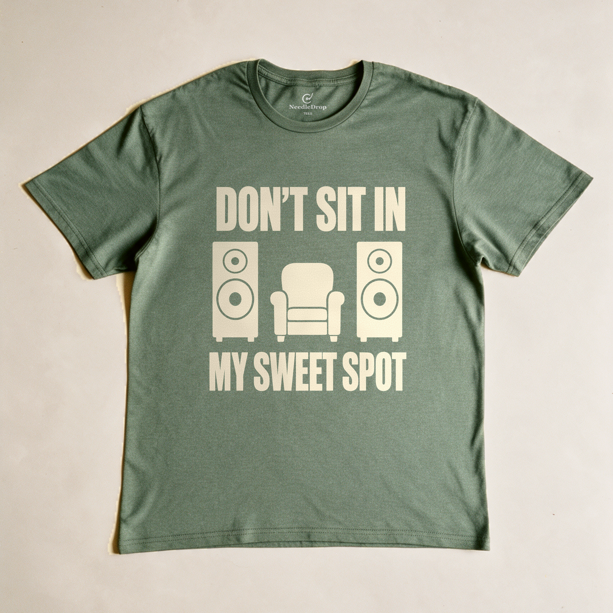 Don't Sit in My Sweet Spot Tee - Military Green flatlay