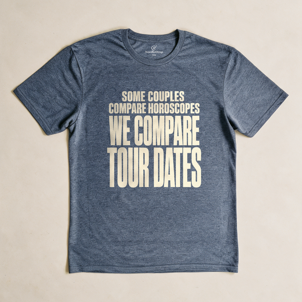 We Compare Tour Dates Tee - Dark Heather Grey flatlay
