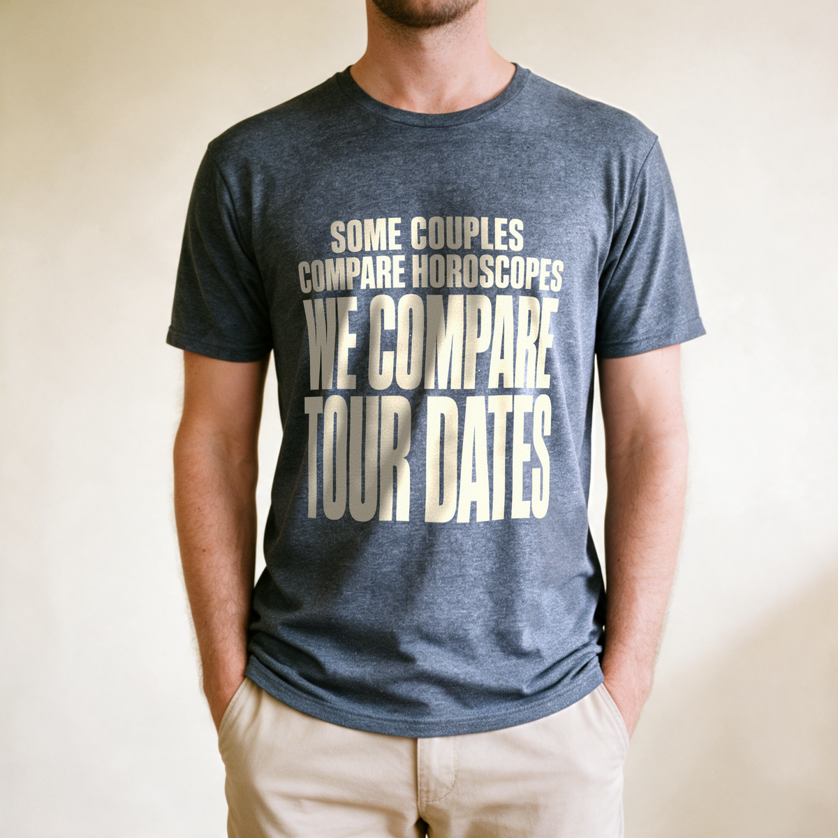 We Compare Tour Dates Tee - Dark Heather Grey draagfoto