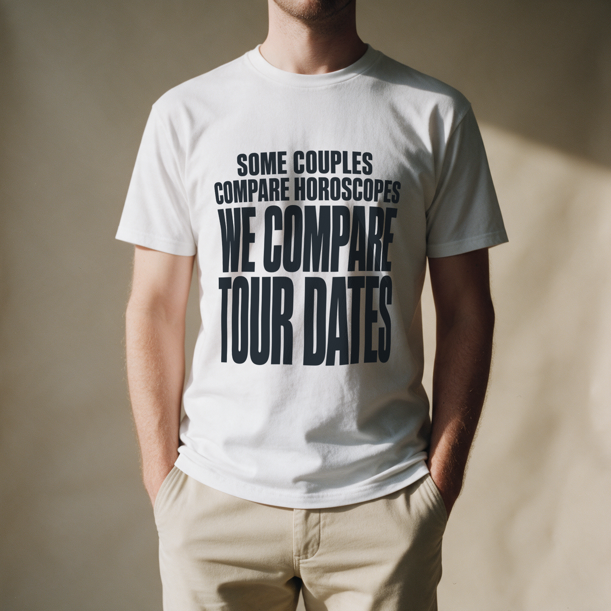 We Compare Tour Dates Tee - White draagfoto