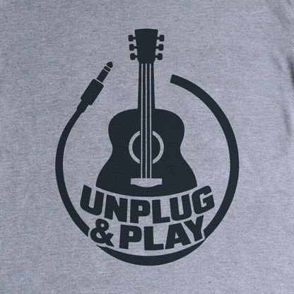 Unplug & Play Tee - Sport Grey close-up print