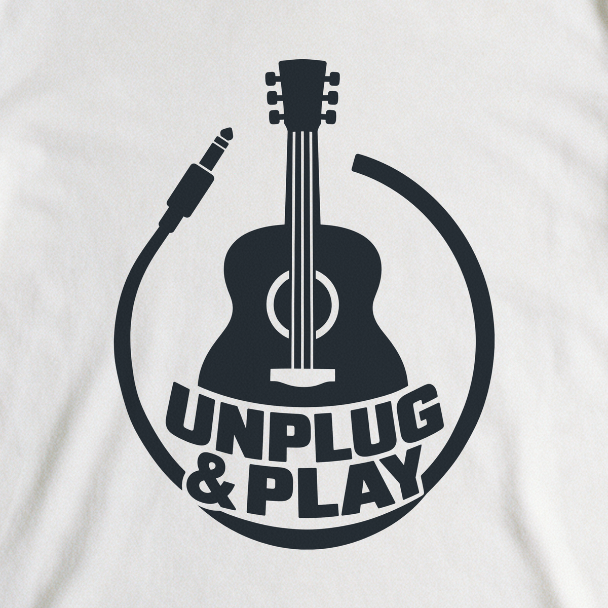 Unplug & Play Tee - White close-up print