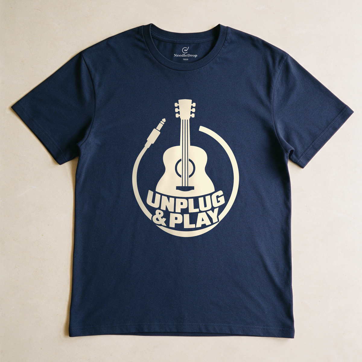 Unplug & Play Tee - Navy flatlay