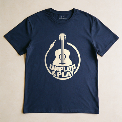 Unplug & Play Tee - Navy flatlay