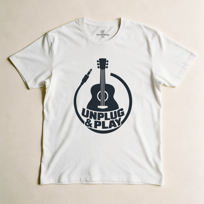 Unplug & Play Tee - White flatlay