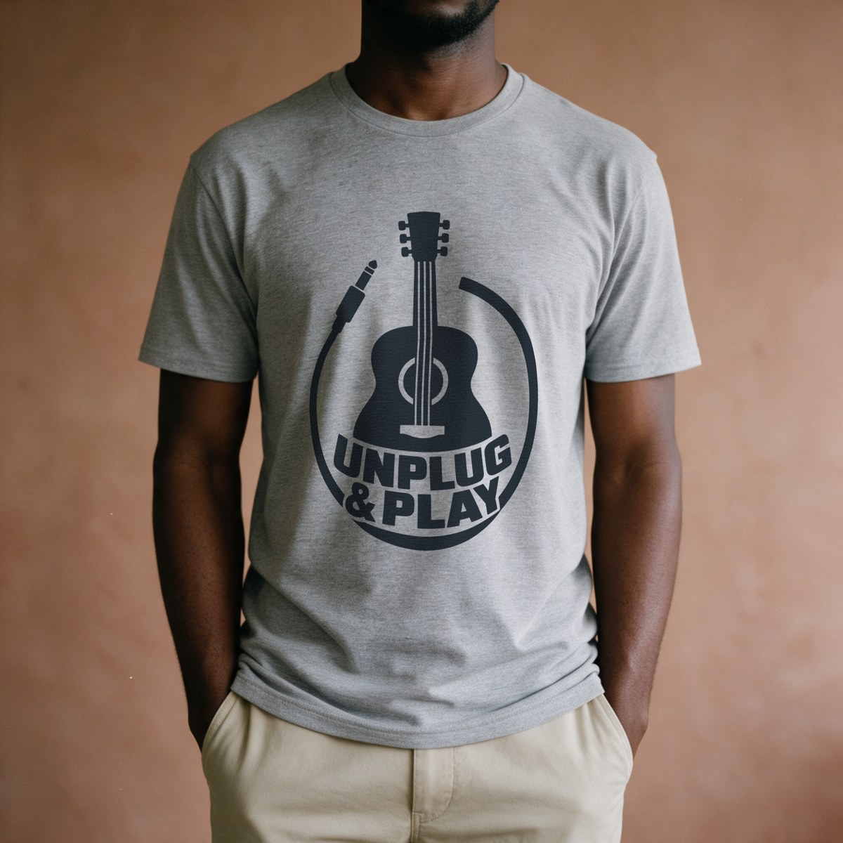 Unplug & Play Tee - Sport Grey draagfoto
