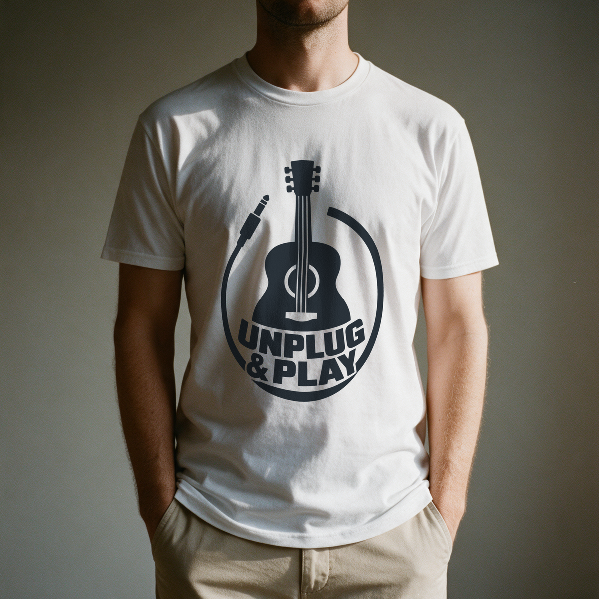 Unplug & Play Tee - White draagfoto