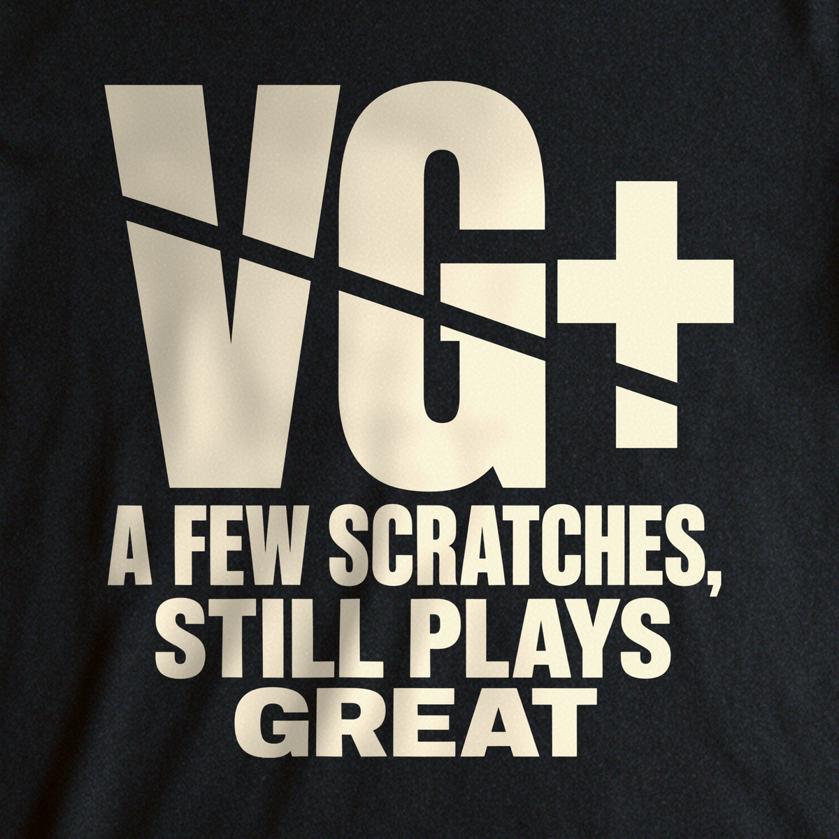 VG+ Still Plays Great Tee - Black close-up print