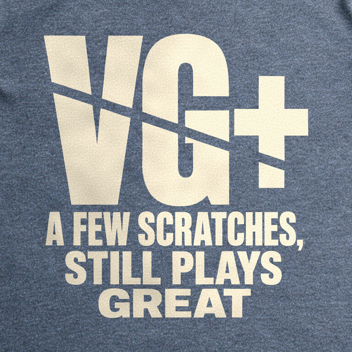 VG+ Still Plays Great Tee - Dark Heather Grey close-up print