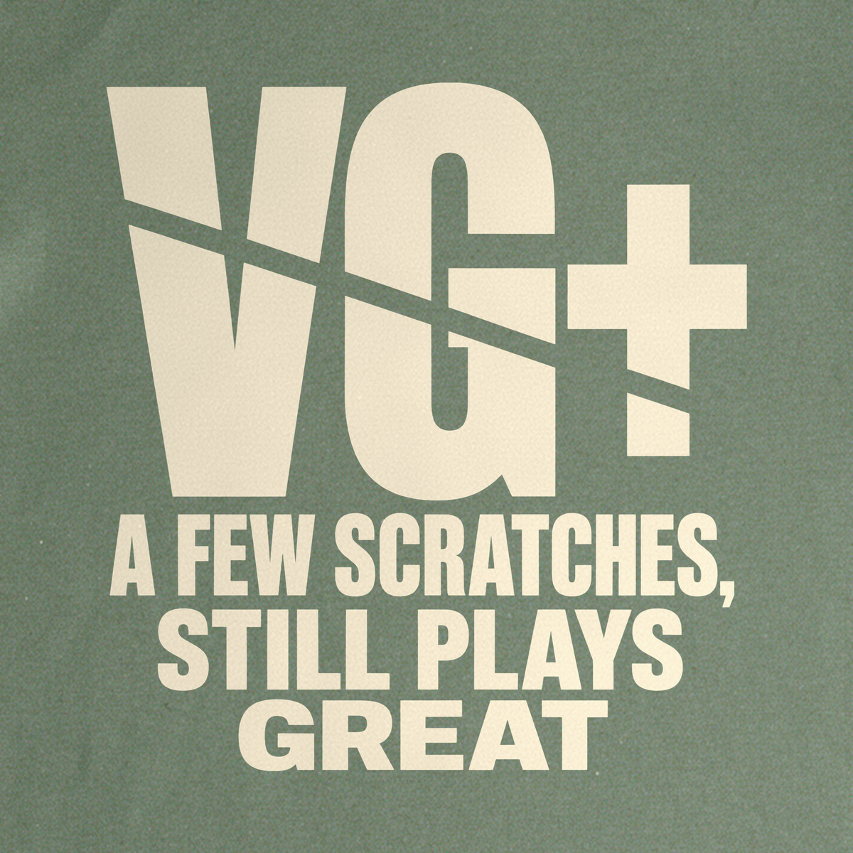 VG+ Still Plays Great Tee - Military Green close-up print