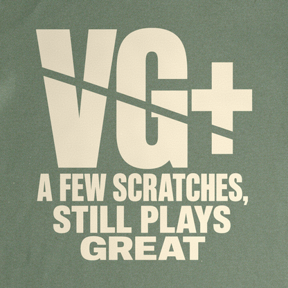 VG+ Still Plays Great Tee - Military Green close-up print