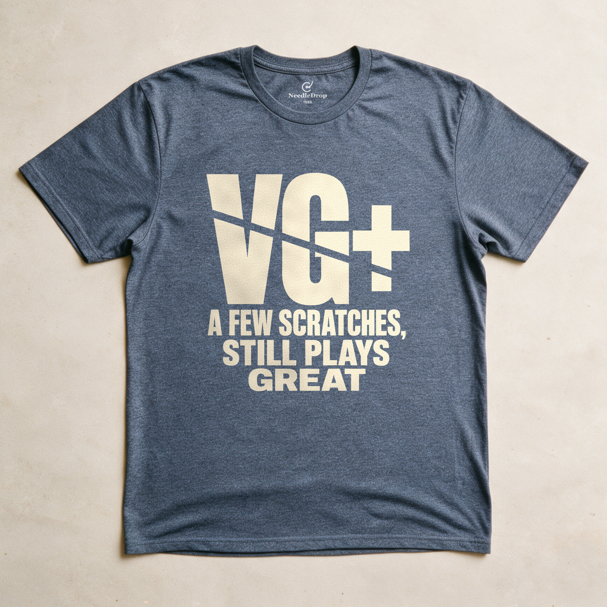 VG+ Still Plays Great Tee - Dark Heather Grey flatlay