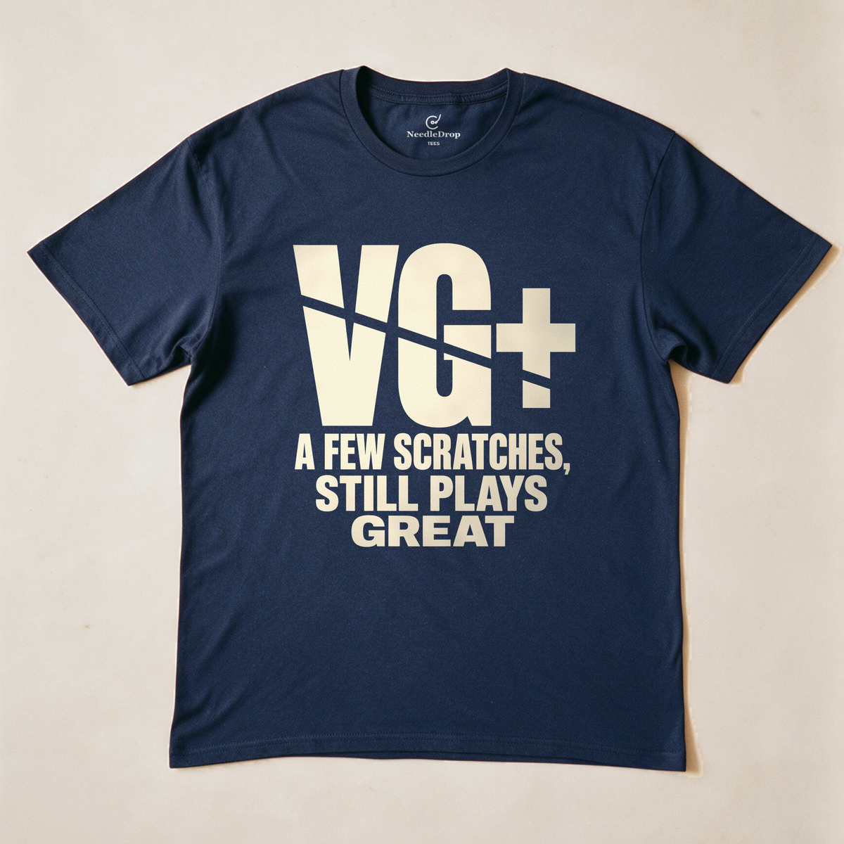 VG+ Still Plays Great Tee - Navy flatlay