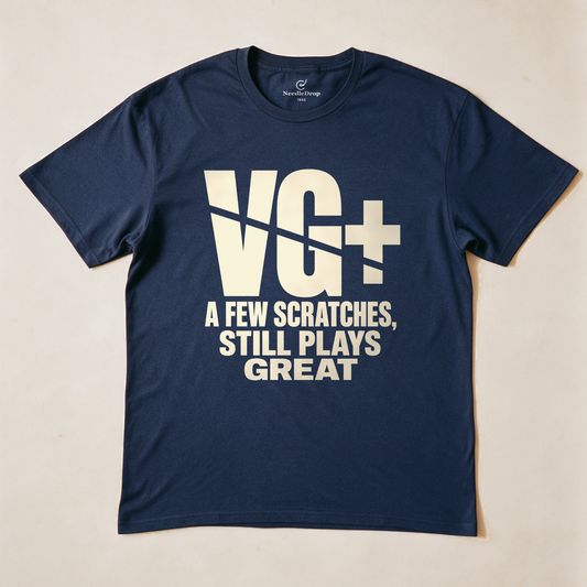 VG+ Still Plays Great Tee - Navy flatlay