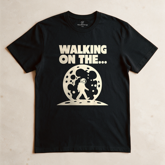 Walking on the Moon Tee - Black flatlay