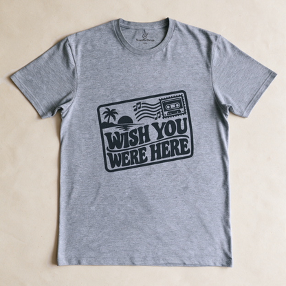 Wish You Were Here Postcard Tee - Sport Grey flatlay